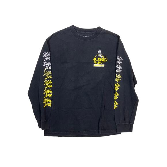 Lifted Research Group LRG Long Sleeve Men's Medium Black  Yellow Print - Picture 1 of 5